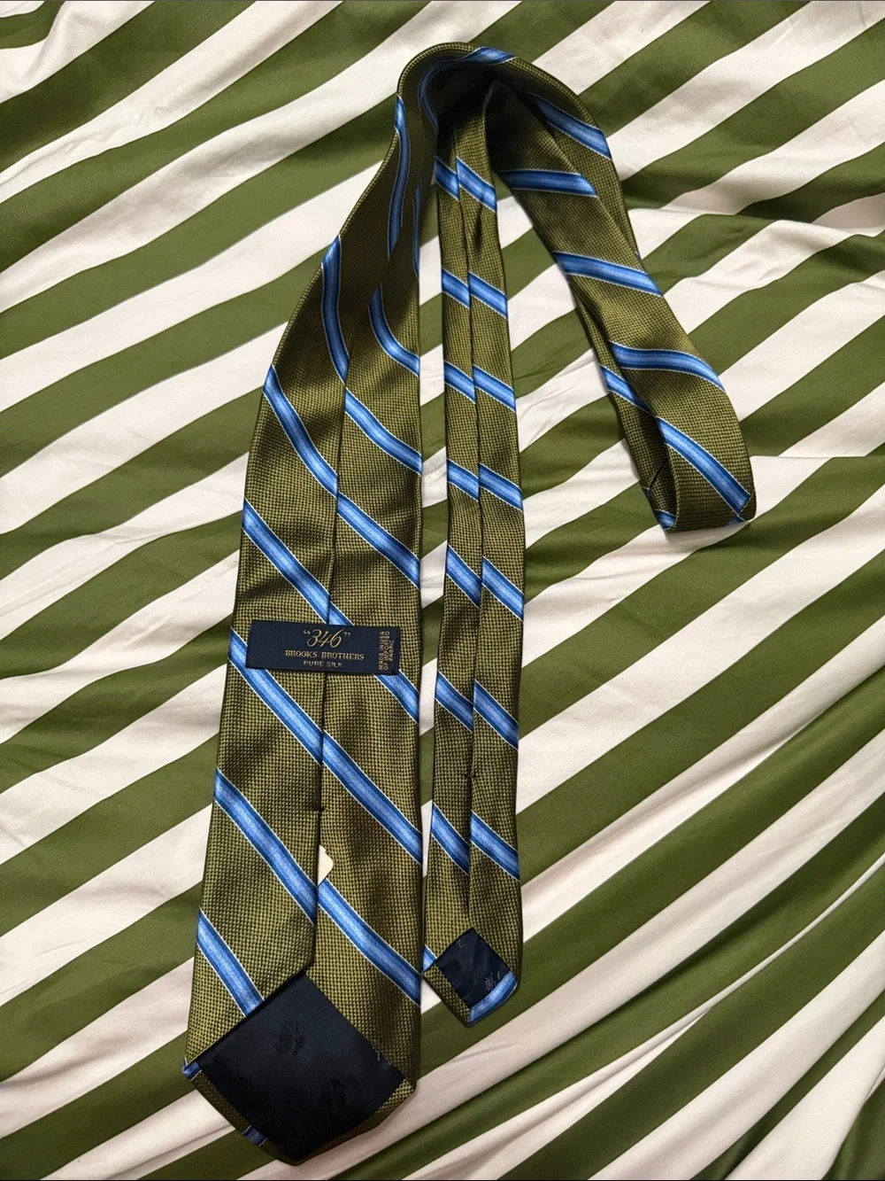 Brooks Brothers Green and Blue Silk Tie